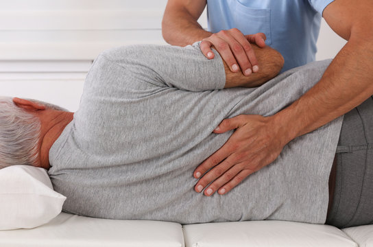 Spine assessment during a physiotherapy consultation